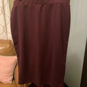 Eggplant Midi Pencil Skirt